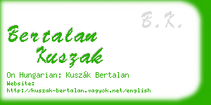 bertalan kuszak business card